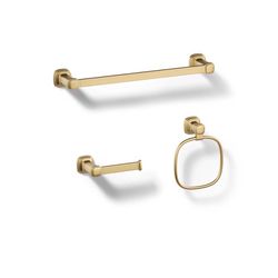 Kohler Envelu Vibrant Brushed Moderne Brass Gold Bathroom Hardware Kit Metal