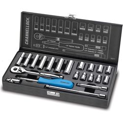 Channellock 1/4 in. drive SAE Socket and Ratchet Set 21 pc