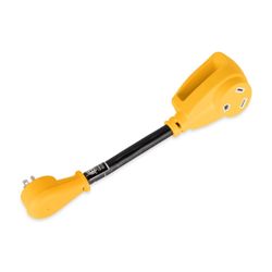 Camco Power Grip 12 in. 30 amps RV Electrical Dogbone Adapter 15-30A 1 pk
