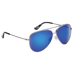 Flying Fisherman Crew Sunglasses Unisex Silver Frame Smoke Blue Mirror Lens Polarized