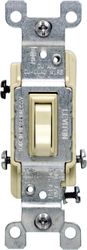 Leviton 15 amps Three Pole Toggle AC Quiet Switch Ivory 1 pk