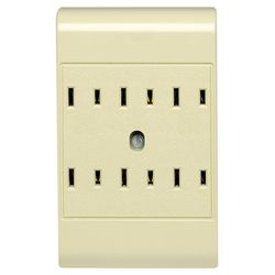 Leviton Polarized 6 outlets Outlet Adapter 1 pk