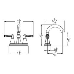 Huntington Brass Woodbury Matte Black Traditional Centerset Bathroom Sink Faucet 4 in.