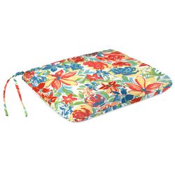 Jordan Manufacturing Multicolored Floral Polyester Seat Pad 2.5 in. H X 17 in. W X 15.5 in. L