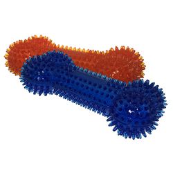 Petsport Tiny Tots For Dog Assorted TPR Gorilla Spiky Bone Chew Dog Toy Regular 1 pk
