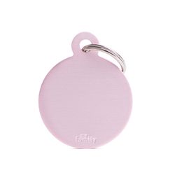 MyFamily Basic Pink Circle Aluminum Dog Pet Tags Large