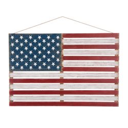 Glitzhome Patriotic Hanging Decor Solid Wood 1 pc