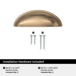 Amerock Transitional Cup Cabinet Cup Pull 3 in. Champagne Bronze Gold 1 pk