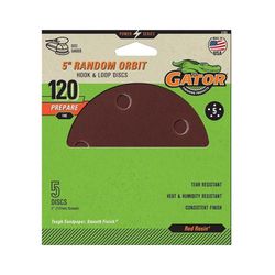 Gator 5 in. Aluminum Oxide Hook and Loop Sanding Disc 120 Grit Fine 5 pk