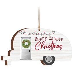 P. Graham Dunn Multicolored Happy Camper Christmas Ornament 2.75 in.