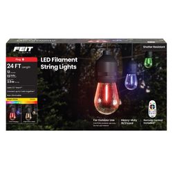 Feit LED String Lights w/Remote Control Multicolored 24 ft. 12 lights