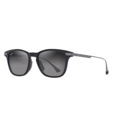 Maui Jim ManaOlana Sunglasses Unisex Shiny Black w/Gunmetal Frame Neutral Gray Lens Polarized