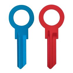 HILLMAN Zero Gravity House/Padlock Universal Key Blank Double Blue/Red