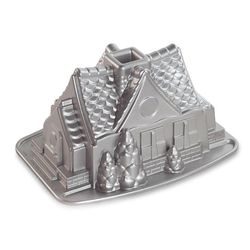 Nordic Ware 8 in. W X 10 in. L Christmas GingerBread House Bundt Pan Silver 1 pc