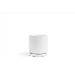 Momma Pots Gemstone Cylinder Porcelain Planter White