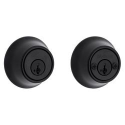Kwikset SmartKey Security Matte Black Metal Double Cylinder Deadbolt