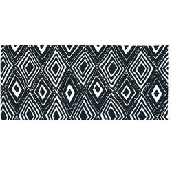 Simple Spaces 21 in. W X 54 in. L Black/White Kenya Polyester Accent Rug