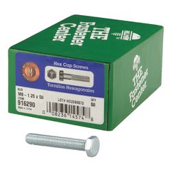 HILLMAN M8-1.25 mm D X 50 mm L Heat Treated Steel Hex Head Cap Screw 1 pk