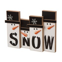 Glitzhome Black/White Snowman Family Table Decor 8.86 in.