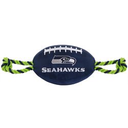 Pets First NFL For Dog Blue Nylon Seattle Seahawks Football Dog Toy 1 pk