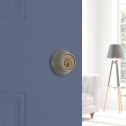 Kwikset Antique Brass Metal Deadbolt