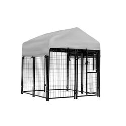 KennelMaster Medium Welded Wire Mesh Pet Kennel Black 52 in. H X 48 in. W X 48 in. D