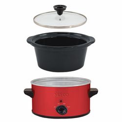 Nesco 1.5 qt Red Ceramic Slow Cooker