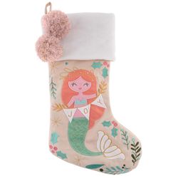 Stephen Joseph Mermaid Embroidered Christmas Stocking Polyester 1 pk