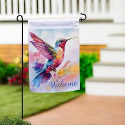Evergreen Hummingbird Garden Flag 18 in. H X 12.5 in. W X 0.02 in. L