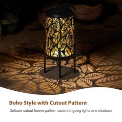 Glitzhome Black LED Solar Lantern