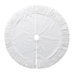 Glitzhome White Oversized Deluxe Velvet Ruffled Tree Skirt