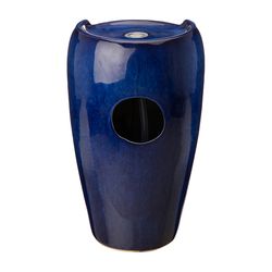 Glitzhome Ceramic Blue 20.5 in. H Fountain