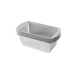 Nordic Ware Naturals 4 in. W X 7 in. L Mini Loaf Pan Silver 4 pc
