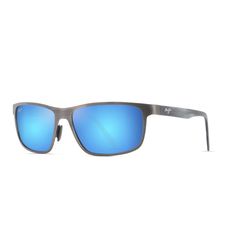 Maui Jim Anemone Sunglasses Men's Brushed Dark Gunmetal Frame Blue Hawaii Lens Polarized