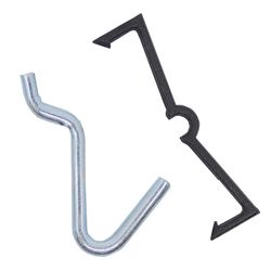 Crawford Zinc Plated Black/Silver Steel 0.25 in. Peg Hooks 1 pk