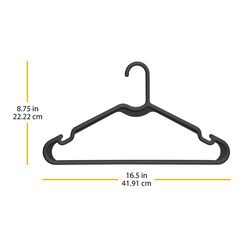 Whitmor Plastic Black Hanger 3 pk