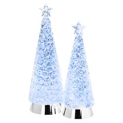 Roman Holiday LED Clear Confetti Tree Table Decor 14.5 in.