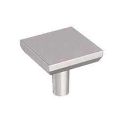 Amerock Chamfered Edge Contemporary  Square Cabinet Knob 1 in. Satin Nickel 1 pk