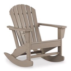 Signature Design by Ashley Sundown Treasure Brown HDPE Frame Slat Rocking Chair
