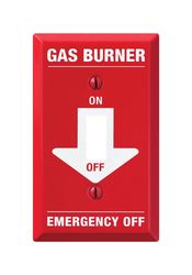 Amerelle Pro Gas Burner Red/White 1 gang Stamped Steel Toggle Gas Burner Wall Plate 1 pk