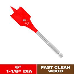 Diablo 1-1/8 in. X 6 in. L High Speed Steel Clean Wood Spade Bit Hex Shank 1 pk