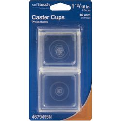 Softtouch Plastic Caster Cup Clear Square 1 13/16 in. W 4 pk