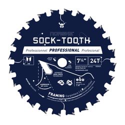 Norske 7-1/4 in. D X 5/8 in. Saber-Tooth Carbide Tipped Circular Saw Blade 24 teeth 12 pk