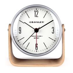 Westclox Crosley White Alarm Clock Analog Battery Operated