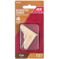 Ace Polished Brass Decorative Corner 5/8 in. 1-3/4 in. 4 pk
