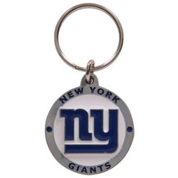 HILLMAN NFL Tempered Steel Blue/White Split Ring Keychain