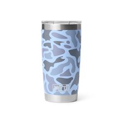 YETI Rambler 20 oz Blue Camo BPA Free Tumbler with MagSlider Lid
