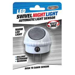 Blazing LEDz 5.25 in. H X 2 in. L White Glass/Plastic Night Light