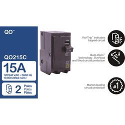 Square D QO 15 amps Standard 2-Pole Circuit Breaker