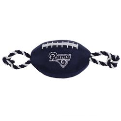 Pets First NFL For Dog Blue Nylon Los Angeles Rams Football Dog Toy 1 pk